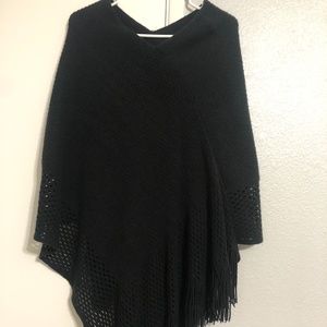 Black knitted Poncho
